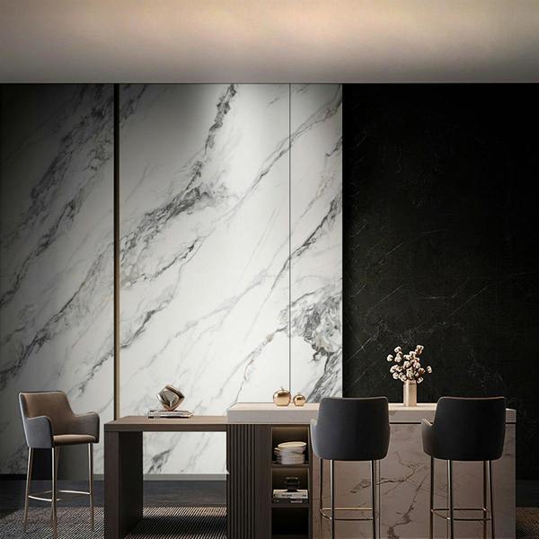 ENER-J Premium High-Gloss Marble SPC Panels (Up to 3-Piece Continuity) Size:1220 x 2440 x 4 mm (Pack of 3)