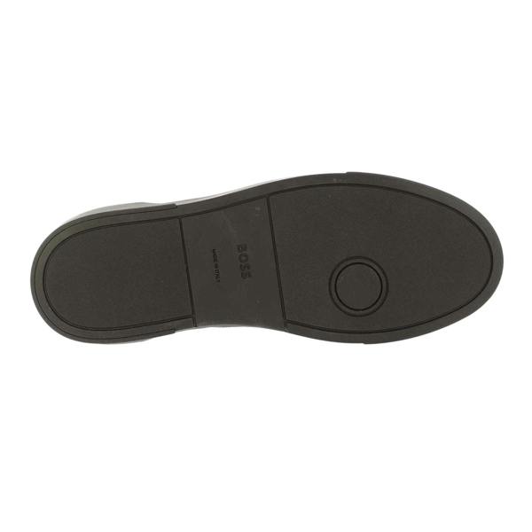 Boss Mens Gary Leather Flat Trainers - Black - 