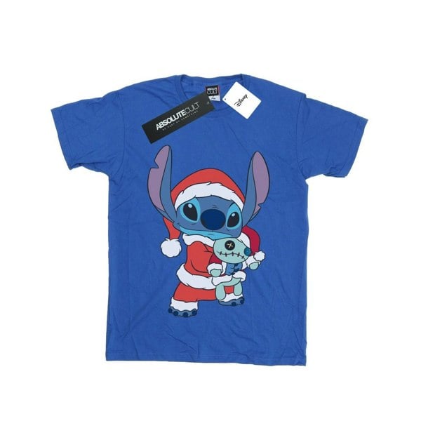 Disney Girls Lilo And Stitch Stitch Christmas Cotton T-Shirt - Royal Blue