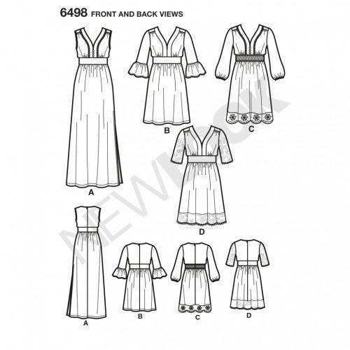 Burda Sewing Pattern 6498 Dresses For Women, 8 to 20 - Easy