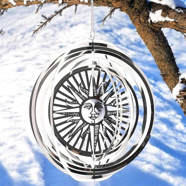 EDH Door Hardware Sun Stainless Steel Hanging Wind Spinner