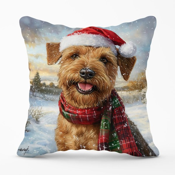 Warren Reed Snowy Christmas Irish Terrier Cushion