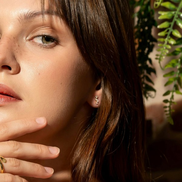 Spero London Fine Cluster Diamond Earrings in 14ct Solid Gold