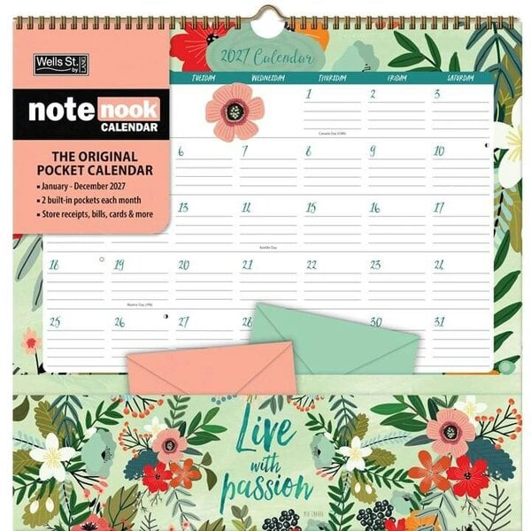 Shine Within Note Nook Family Planner 2027, Wall Calendars, Month To View, Lifestyle, Gift