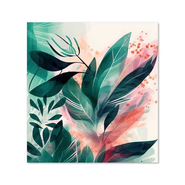 Warren Reed - Designer Green Feather leaves Tropical Kitchen Splashback