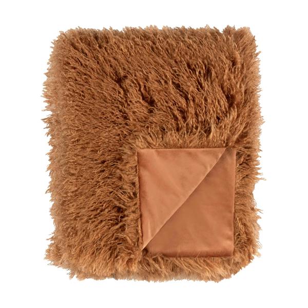Furn Rowan Faux Fur Throw - Ginger - 