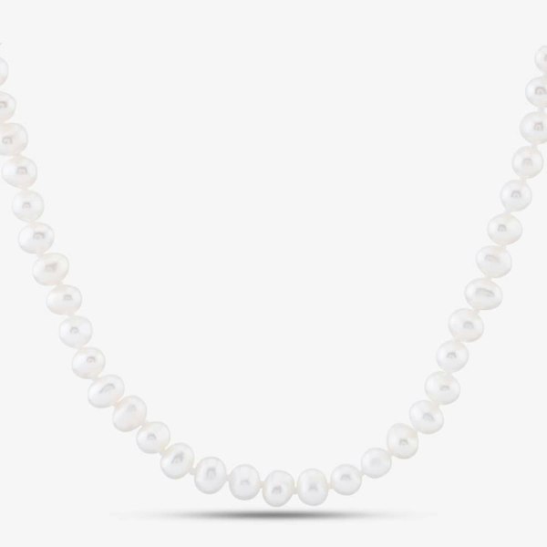 T. H. Baker Silver 6-6.5mm Freshwater Pearl 18 Inch Necklace POW6020FW/4
