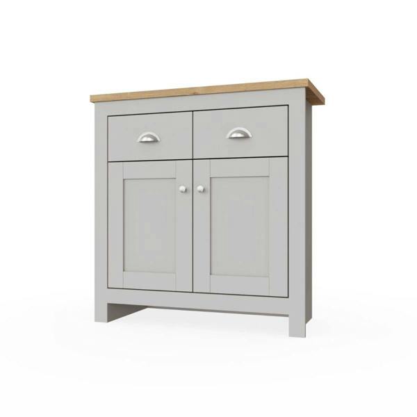 Timber Art Design Lisbon Compact 2 Door 2 Drawer Sideboard Storage Cabinet Cupboard