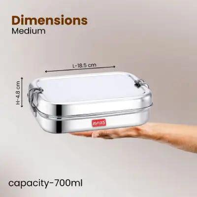 SS Utensils - Stylo SS Lunch Box with Vatti - Small