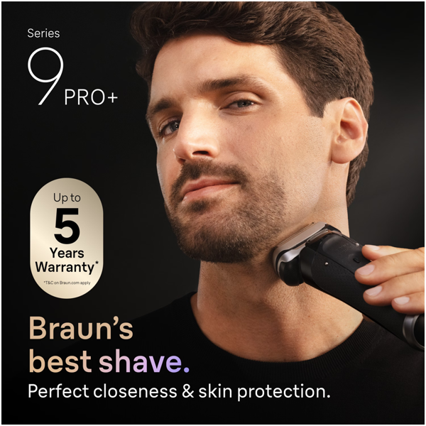 Braun Series 9 PRO+ 9670CC Electric Shaver, Pro SensoAdapt, SmartCare Center - Black