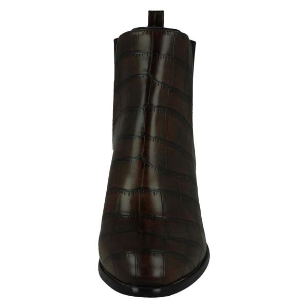 Spot On Ladies Spot On Mid Chunky Heel Ankle Boots F51090