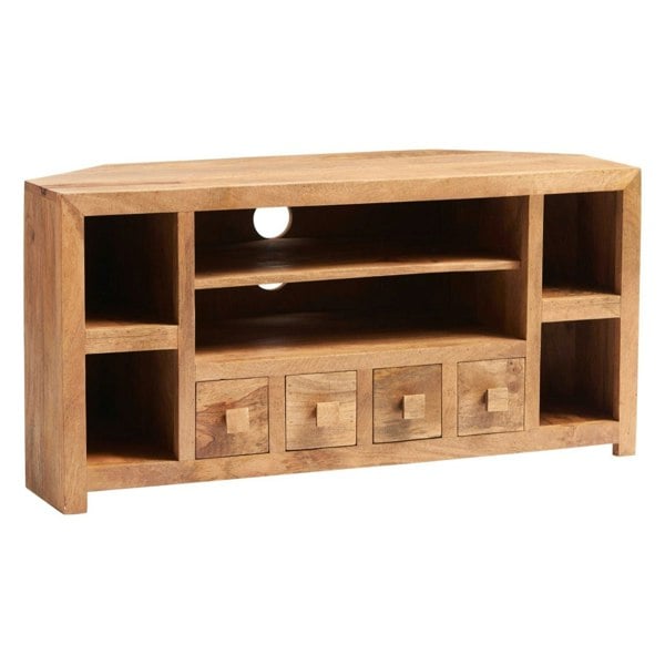 IH Design Logan Light Mango Corner TV Unit