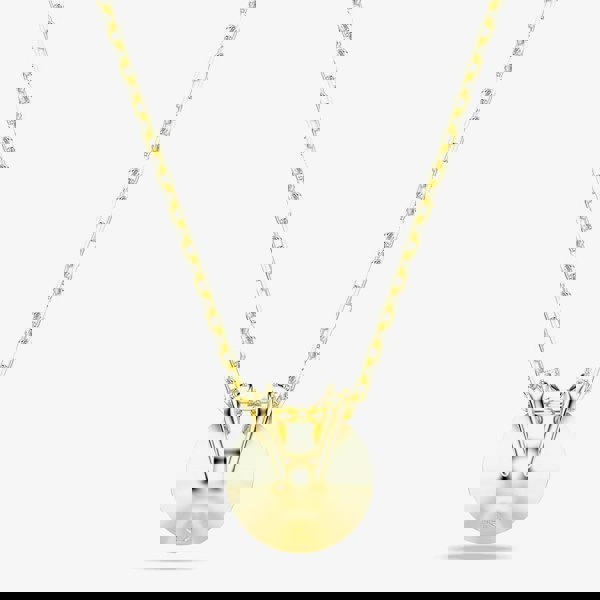 Swarovski Bella Gold Tone Plated Round Green Crystal Pendant Necklace 5735387