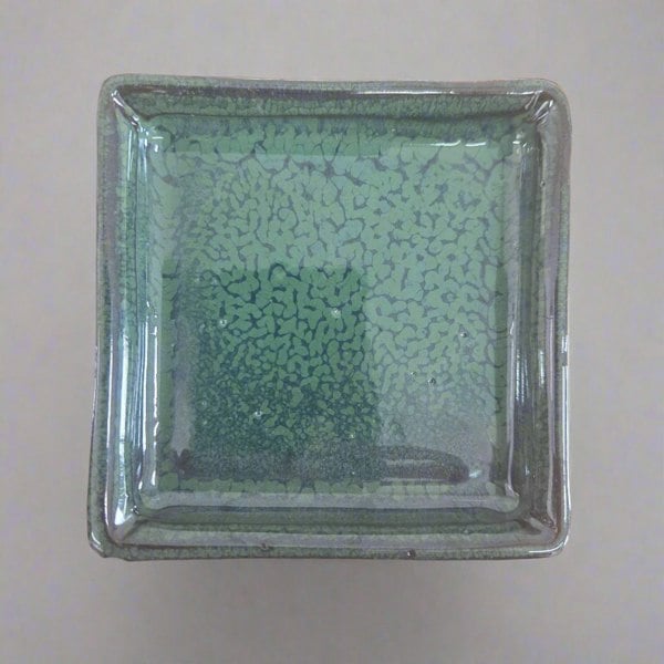 Yorkshire Bonsai 9cm Glazed Drip Tray | Square | Green