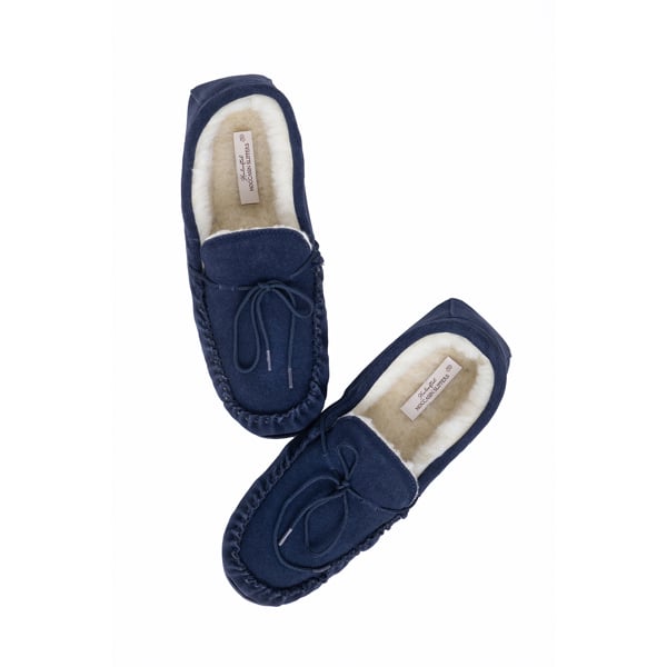 Nordvek Womens Sheepskin Suede Moccasin Slippers