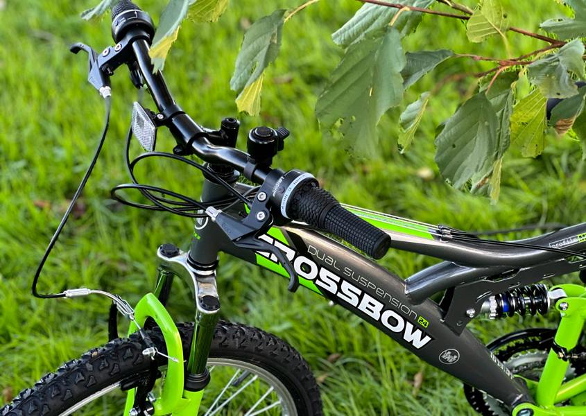 Dallingridge Crossbow Junior Full Suspension Mountain Bike, 24" Wheel - Graphite/Lime