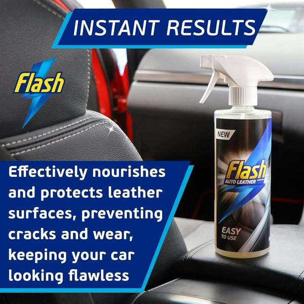 FLASH Leather Protector Spray Clean Restore & Protect Car Interiors 500ml
