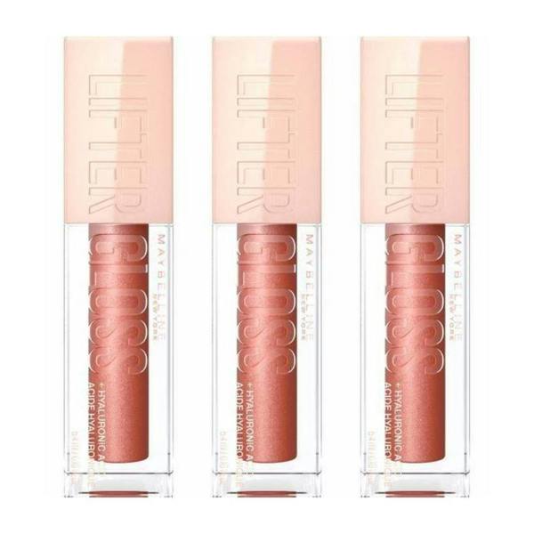 Maybelline New York 3 x Maybelline New York Lifter Plumping Hydrating Lip Gloss + Hyaluronic Acid - 009 Topaz 5.4ml