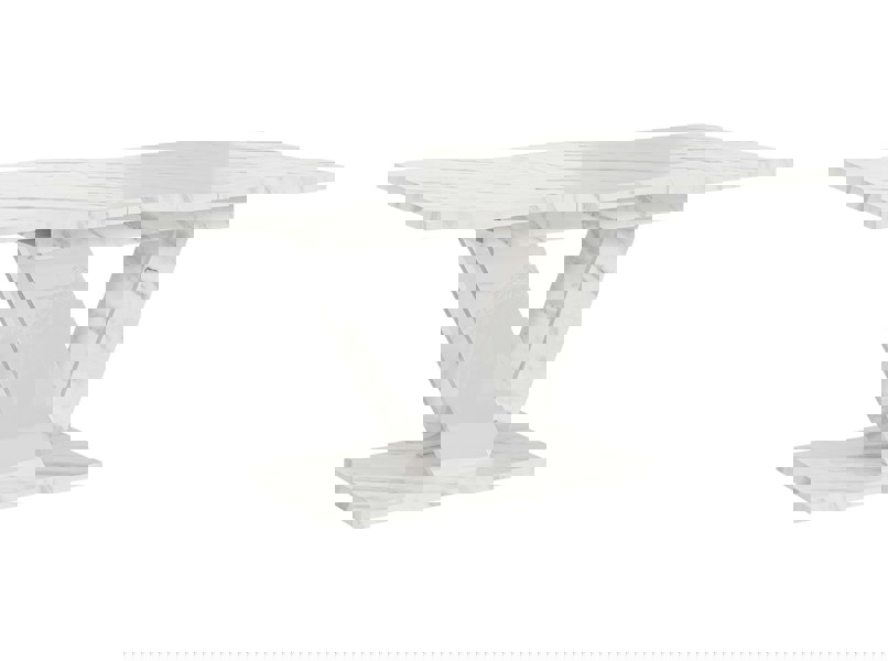 Luxury DUBAI dining room table with white bianco marble effect finish.