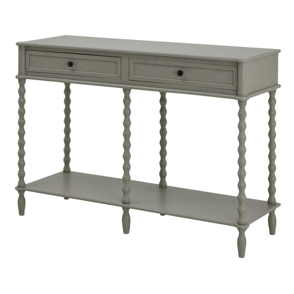 Wyld Haus Thuy Grey Wood Large Two Drawer Console Table