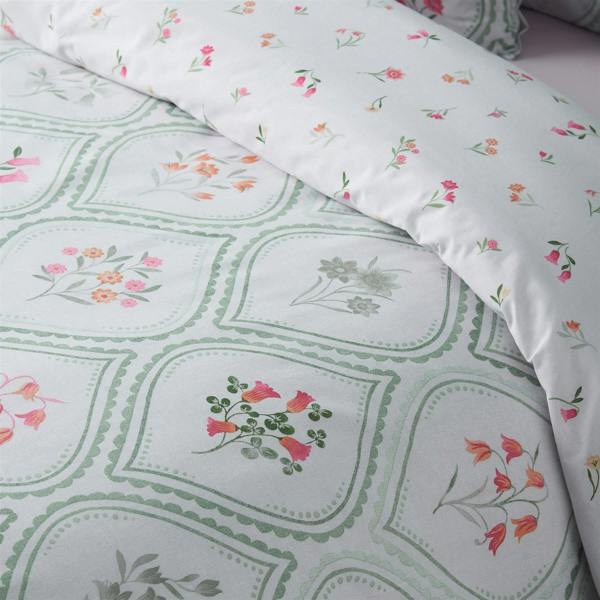 Cameo Floral Soft Green Duvet Cover Set