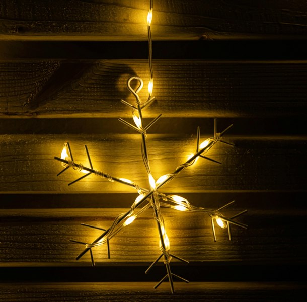 Samuel Alexander 1.2m x 1.2m FlexiBrights Christmas Snowflake Curtain Lights with 267 Warm White LEDs