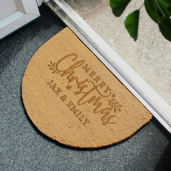 Personalised Memento Company Personalised Christmas Half Moon Indoor Doormat