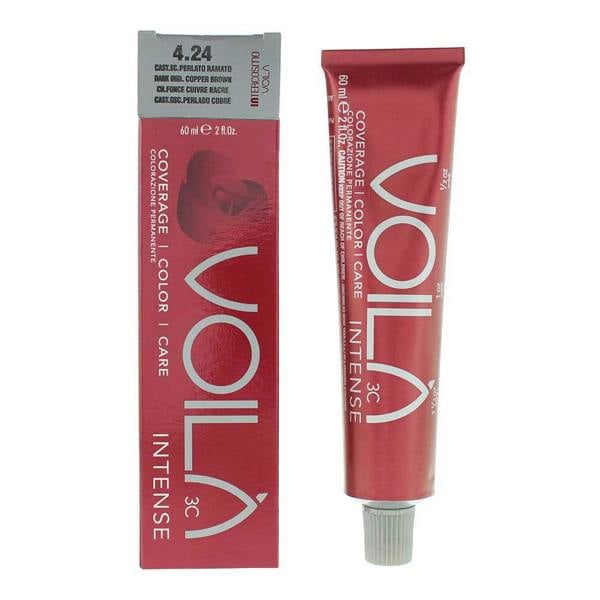 Intercosmo VoilÃ  Intense 4.24 Dark Irdi Copper Brown Hair Colour 60ml