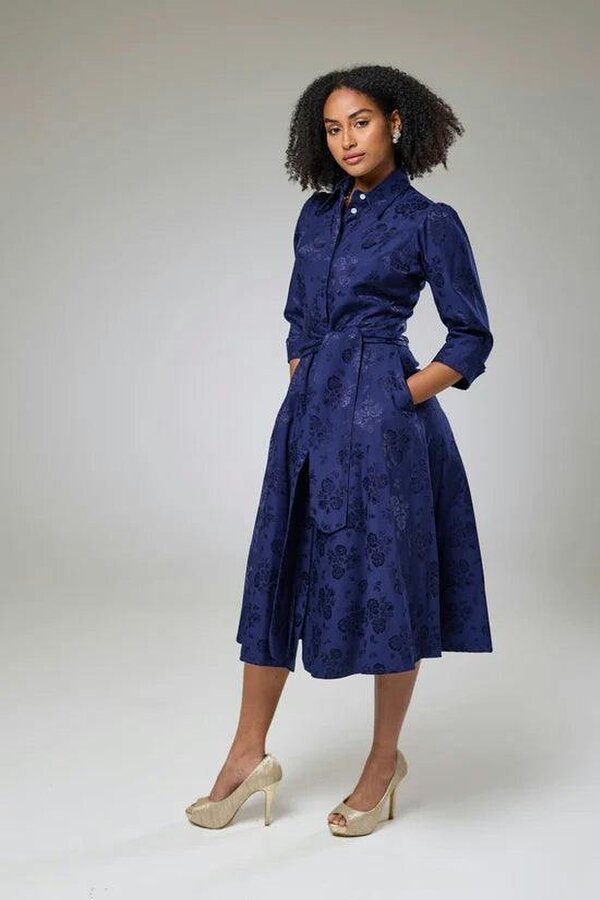Lioness by TF Royal Blue Petals Sleeved Dress