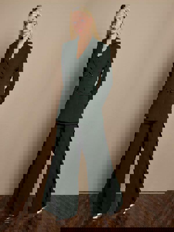 GWD Winter Taylor Wide-Leg Green Trouser