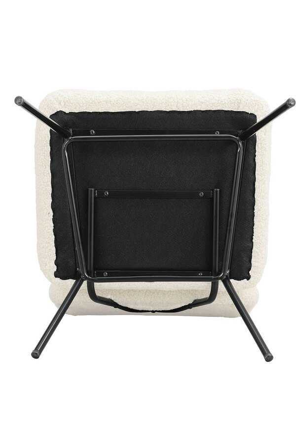 Living and Home Netural Bouclé Metal Frame Occasional Armless Chair