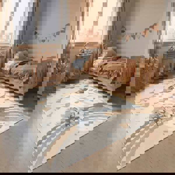 Boho Kids Walk like an Elephant Rainbow Party Rug