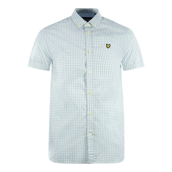 Lyle & Scott Blue Short Sleeved Casual Gringham Shirt