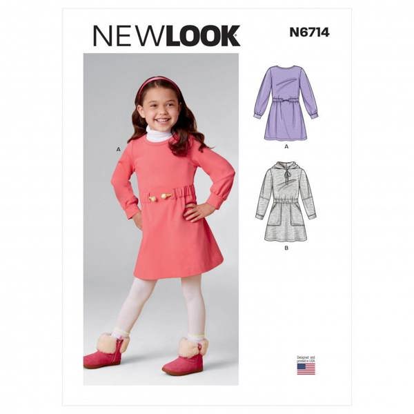 New Look Sewing Pattern 6714, Dresses for Kids, A (3-4-5-6-7-8) - Easy