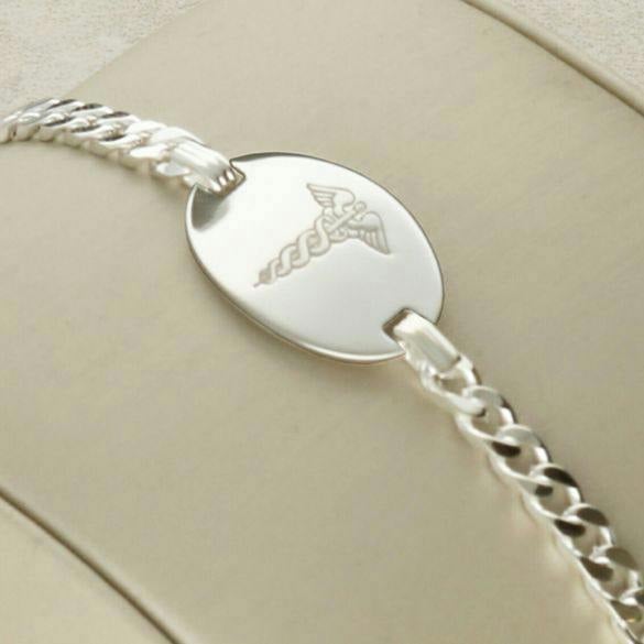 Christopher James of London Sterling Silver Ladies Medic ID Bracelet With Free Engraving