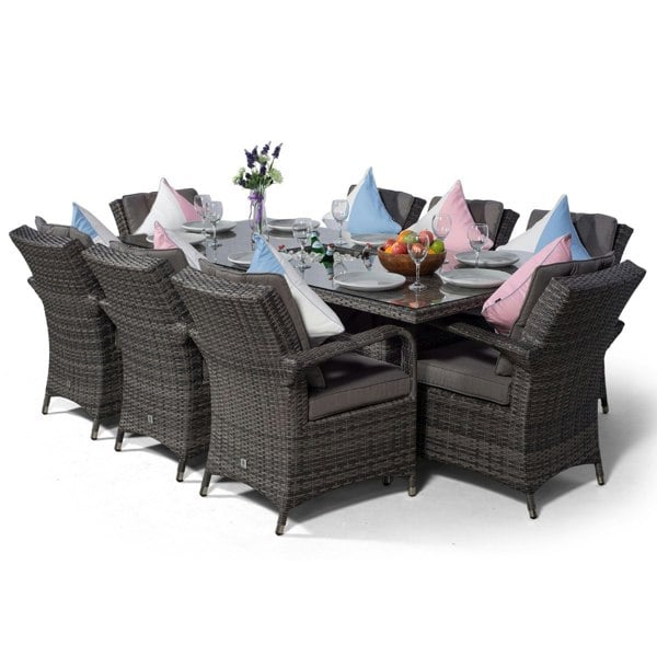 Giardino Arizona Rectangular 8 Seater Patio Dining Set with Ice Bucket Drinks Cooler