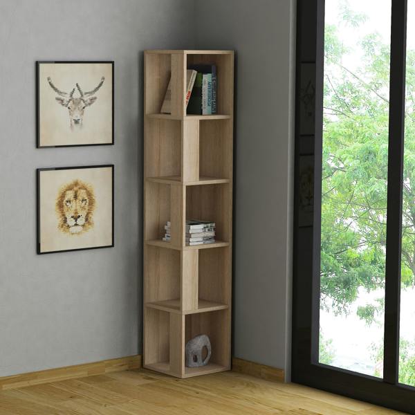 Decortie Piano Modern Corner Bookcase Tall Display Unit 158.9cm