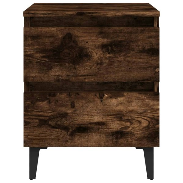 Berkfield Bed Cabinets with Metal Legs 2 pcs Smoked Oak 40x35x50 cm
