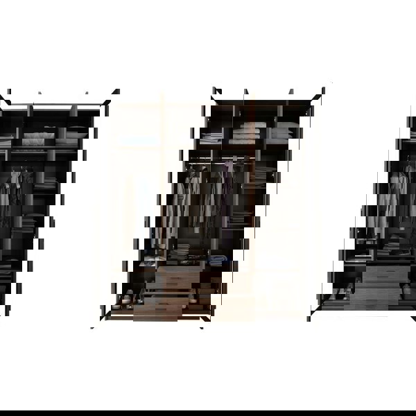 Sanders Wardrobe, Wooden & Black-Weilai Concept-Weilai Concept