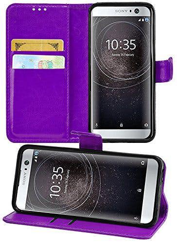 KAV Sony Xperia XA2 Case, Premium PU Leather Wallet Case Cover - Purple
