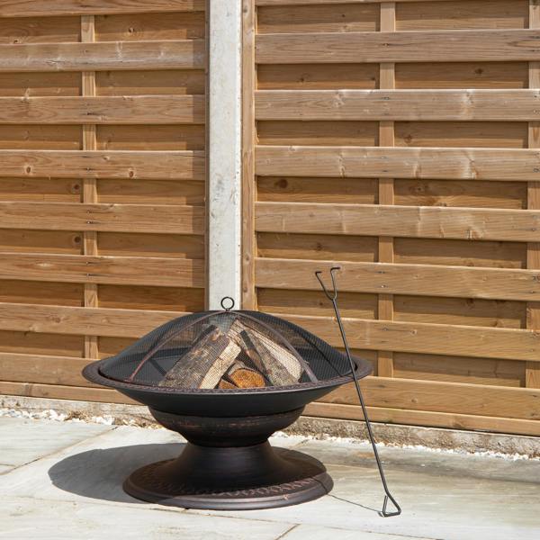 Samuel Alexander 50cm Bronze Effect Steel Toscana Outdoor Garden Fire Pit