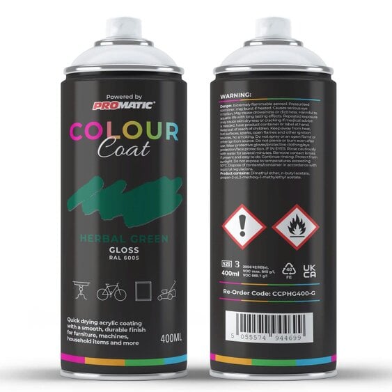 Colour Coat Herbal Green RAL 6005 Gloss Spray Paint 400ml