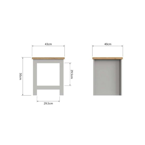 Timber Art Design Lisbon Modern Lamp Side Table with Open Shelf