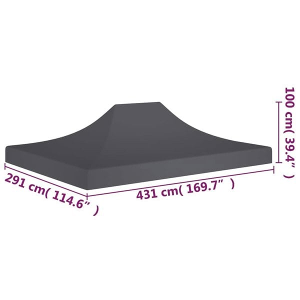 Berkfield Party Tent Roof 4.5x3 m Anthracite 270 g/m2