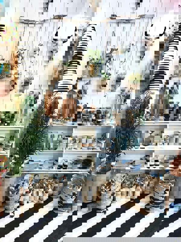 King and Queen oversized Cone lampshade in Circus Stripe handmade by Love Frankie