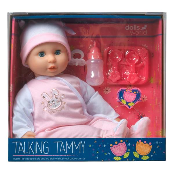 Dolls World Talking Tammy 46cm Soft Bodied Doll with sounds - For ages 18 months+