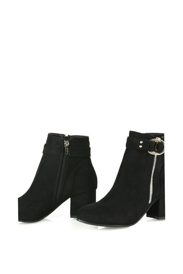XY LONDON Mid Block Heel Ankle Boots