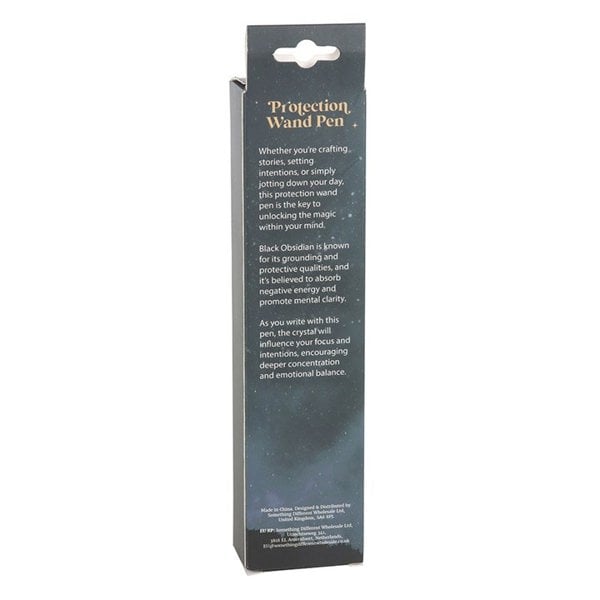 Serano Protection Black Obsidian Crystal Wand Pen