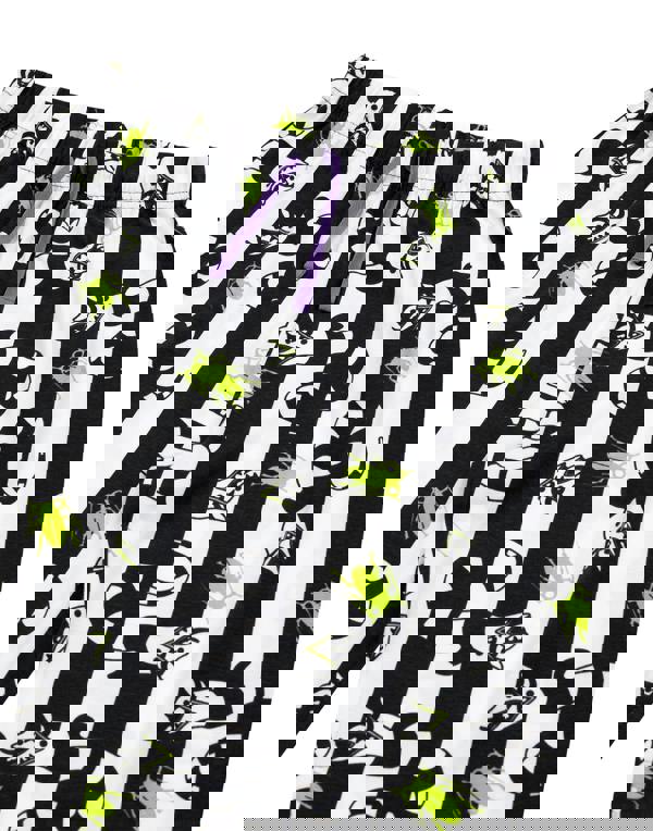 Beetlejuice Mens Black Logo Short Sleeve Long Leg Pyjama Set