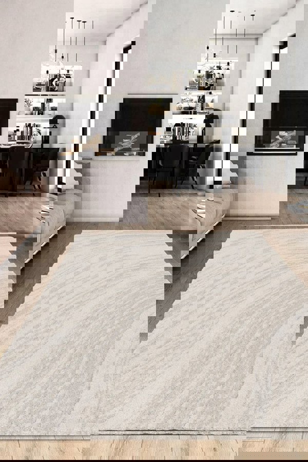 Pure Cream Rug – Soft 3D Texture Abstract Design